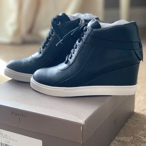 Paola brand “Linea” leather wedge sneaker